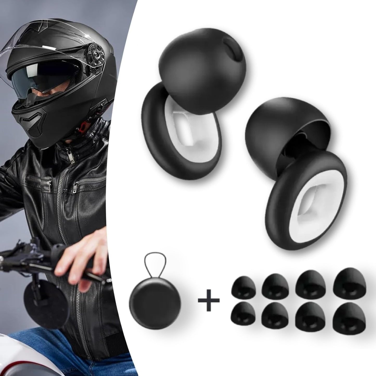 RidersPro© – Set 1+1 ZADARMO – Motorkárske štuple do uší (−27 dB)